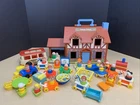 Vintage Fisher Price Little People Lot House People Furniture Vehicles Bus