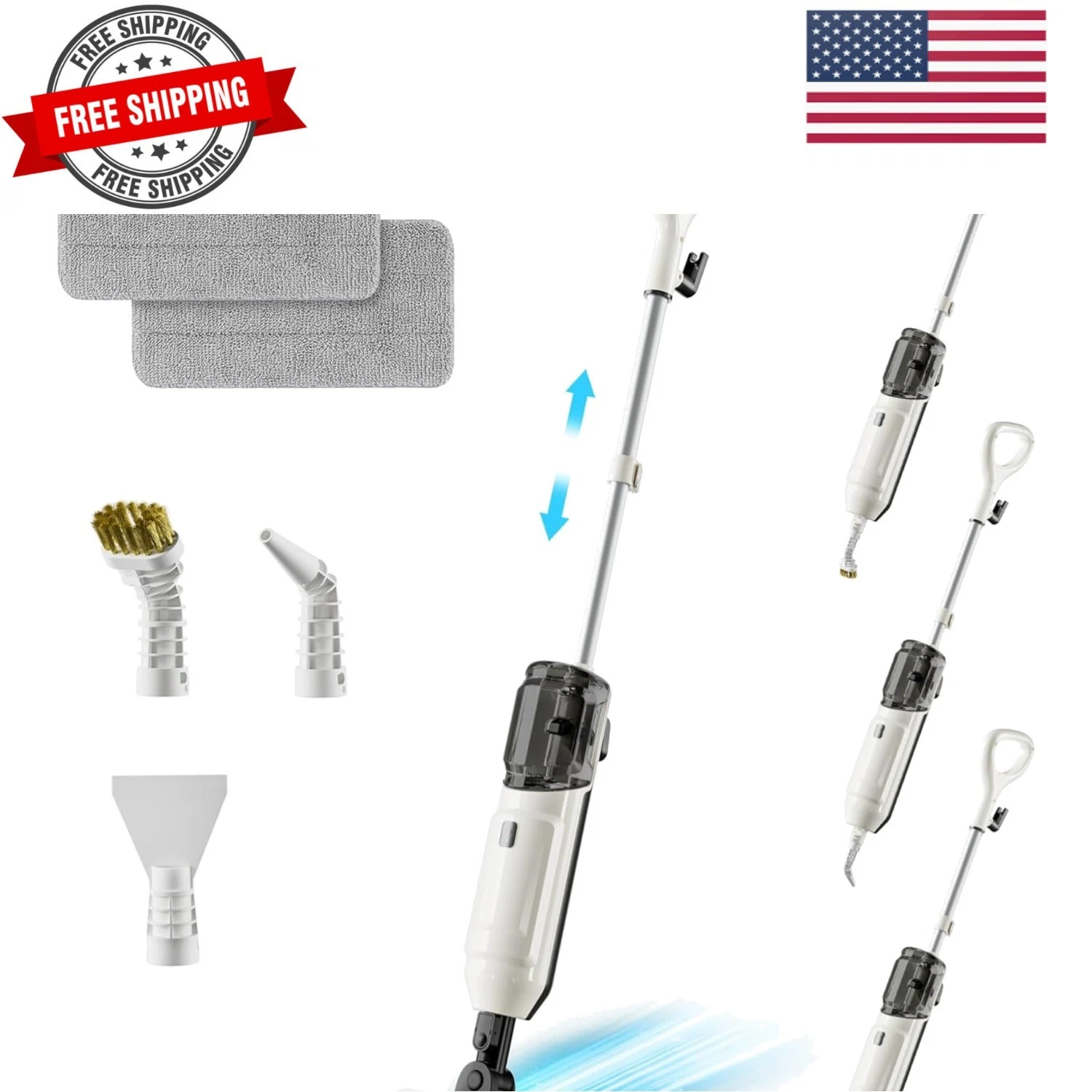 Steam Mop, Multi-Purpose Steam Cleaner for Home Steamer for Floor Cleaning, F...