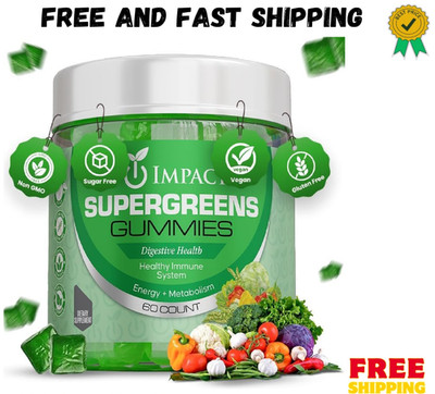 IMPACT Fiber Gummies for Adults, Women & Kids   Supergreens Veggies Daily High F