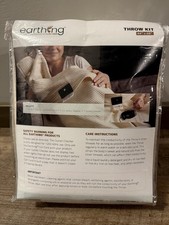 Earthing Throw Kit Throw Blanket 44" x 68" Beige Striped 68 in x 44 in
