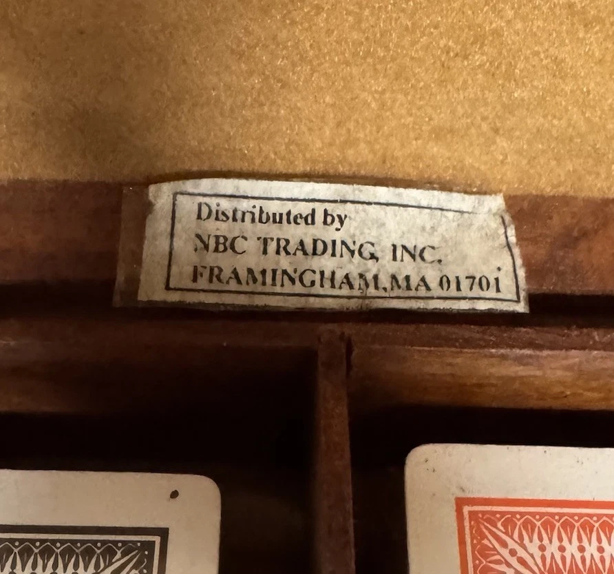 Wooden Card Storage Box / Playing Card Storage with new vintage Cards (945) - Image 3 of 4