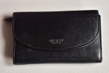 LADIES OSPREY LONDON BLACK LEATHER PURSE / WALLET