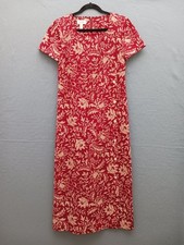 Talbots Women's Sheath Knee Length Dress 4 Red Floral Short Sleeve