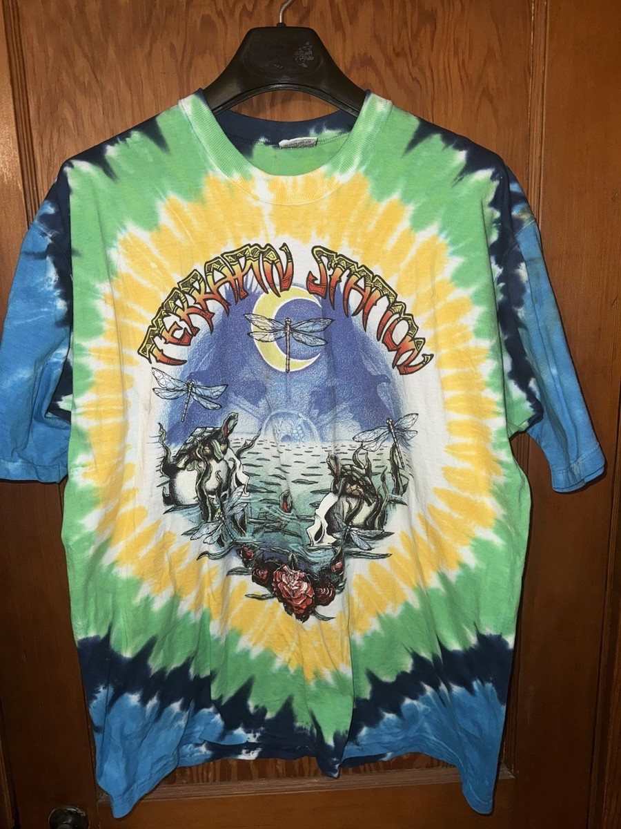 Vintage Grateful Dead Terrapin Station Rare Liquid Blue Tie Dye Shirt Xtra-Large