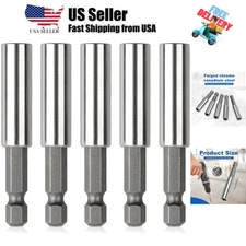 5 Pack Strong Magnetic Drill Bit Extension Holder, 1/4" Hex Shank, S2 Steel M...
