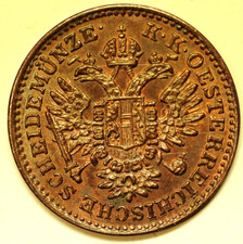 mw29705 Austro-Hungary  Copper 1/4 Kreuzer 1851-A  Franz Joseph I   KM#2180  UNC