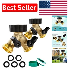 2 Way Water Hose Splitter with Dual Valves - Perfect for Gardening & Car Washing