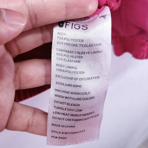 FIGS Women's Scrub Jacket Size XXL Pink Full Zip Breathable Zipper Pockets - 第 3/24 張圖片