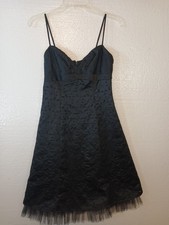Marina Dress Size Four Floral Eyelet Tulle Empire Waist Little Black Dress