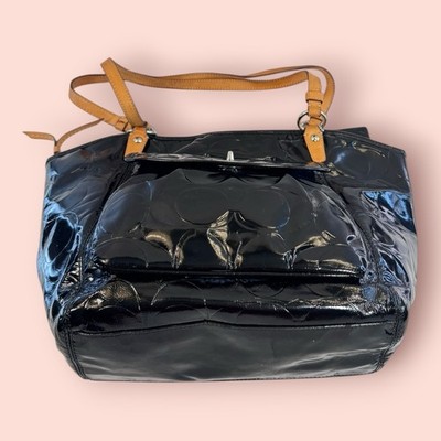 COACH Y2K Vintage Signature Leah Embossed Patent Leather Shoulder