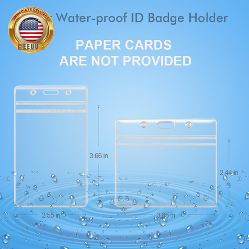 3 Pack Id Card Name Badge Holders Retractable Clip, Premium Badge Reel with 24 I - Picture 3 of 7