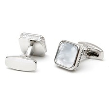 Square Men Cufflinks White Rhinestone 1 Pair of Shirt Suit Cuff Links Classic