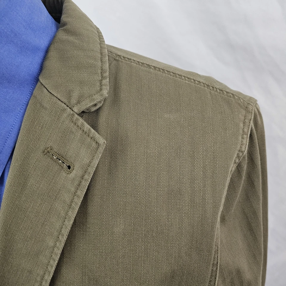 J. Abrigo deportivo Crew caqui sin estructura verde militar blazer mediano de 3 botones Foto 2 de 4