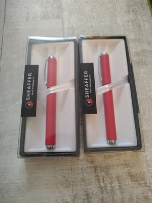 (2) Sheaffer Award Matte Red Fountain Pen - New In Box N0919150 Lot Of 2
