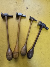 Vintage antique silversmith chasing hammers for jeweler planishing repousse art