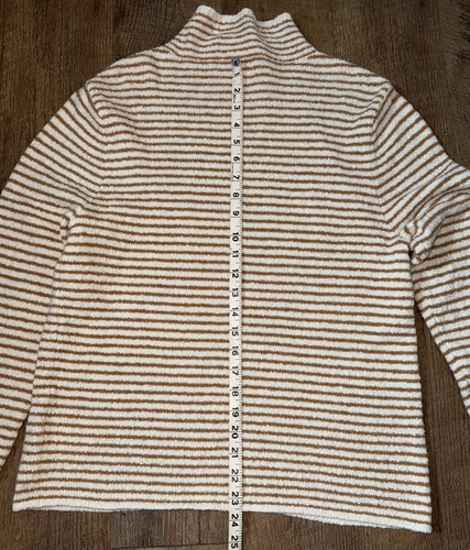 J.Crew Damen Strickpullover Gr. Large Herbst orange rost Streifen Stehkragen Freizeit - Bild 11 von 15