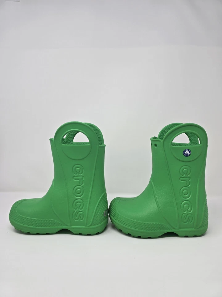 Botas de Lluvia Crocs Handle It Verdes Niños Talla C9 - Impermeables 12803 Excelente Estado Foto 3 de 4