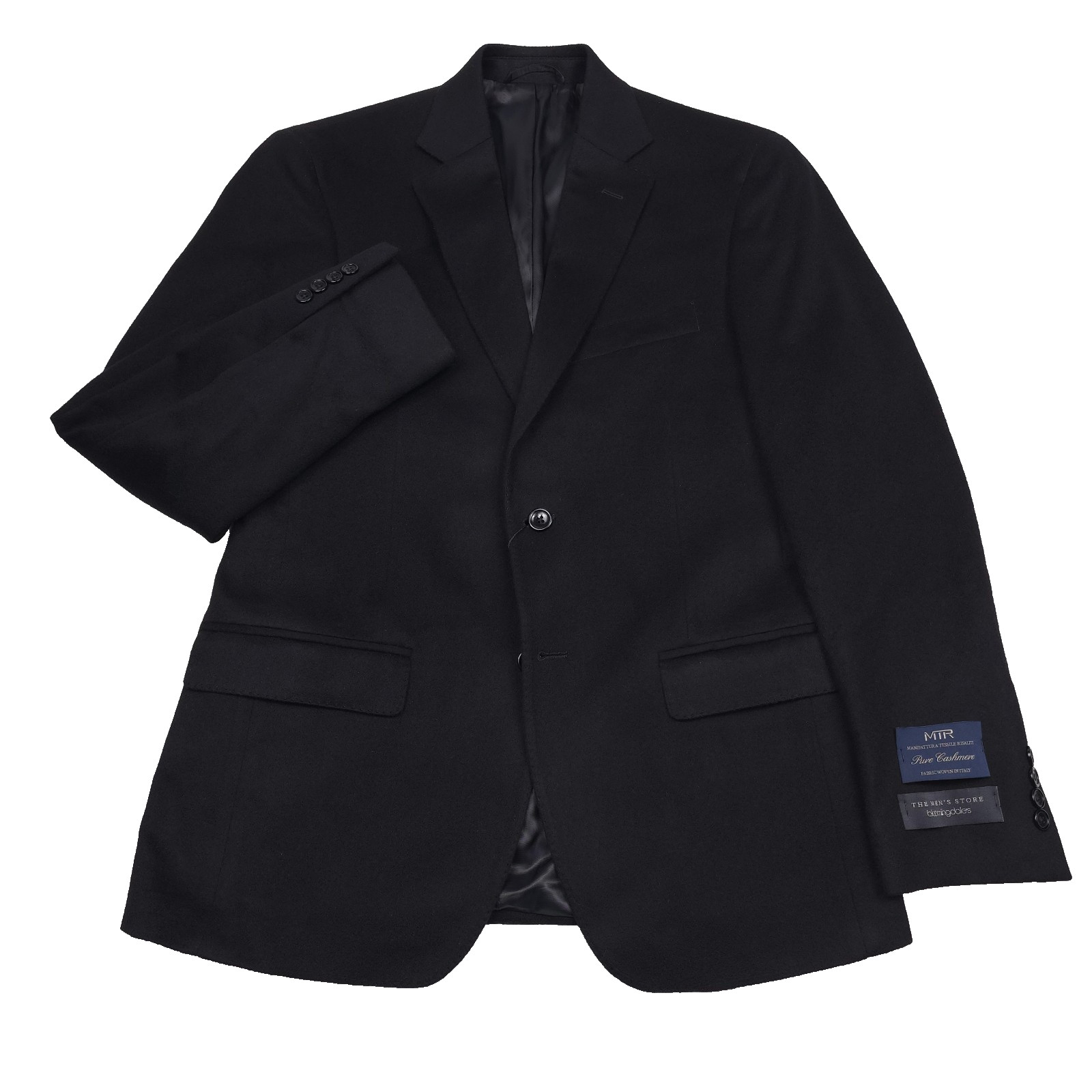 Bloomingdales Cashmere Sport Coat Mens 38R Black MTR Blazer Jacket 52190₽