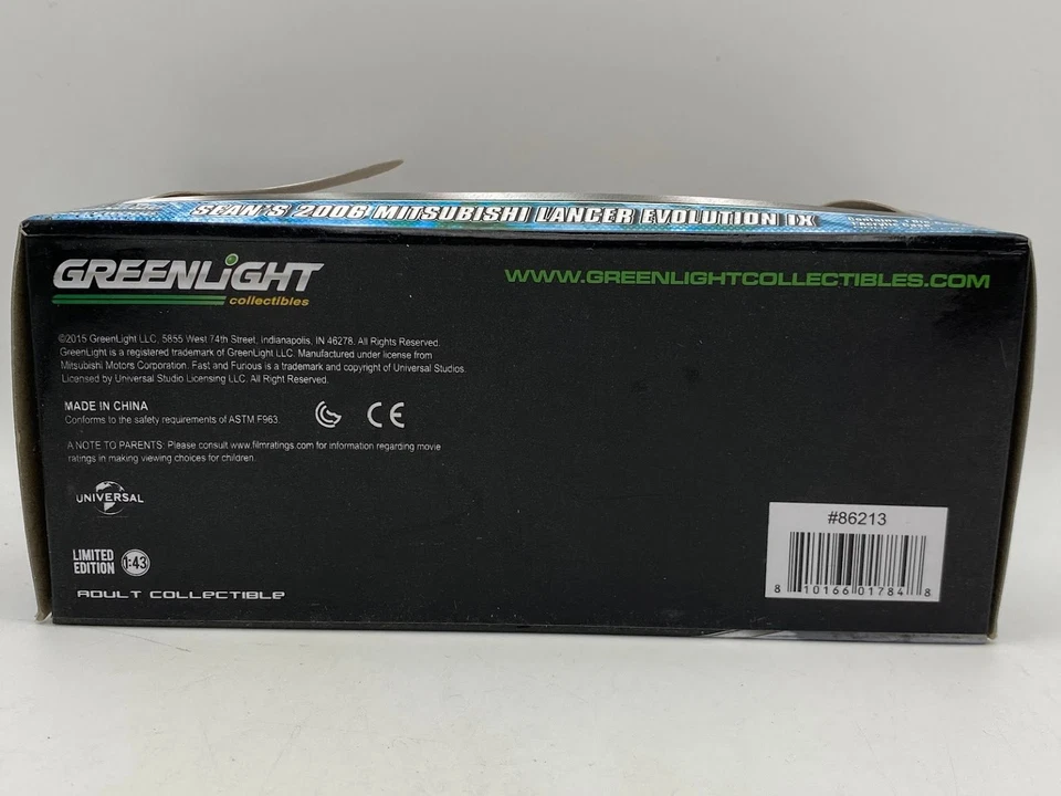 GREENLIGHT Mitsubishi Lancer Evolution IX 2006 Sean Fast & Furious1:43 diecast - Photo 2/2