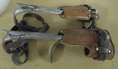 Lineman Gaffs Tree Pole Climbing Spikes Vintage Mine Safety Appliance MSA Brooks