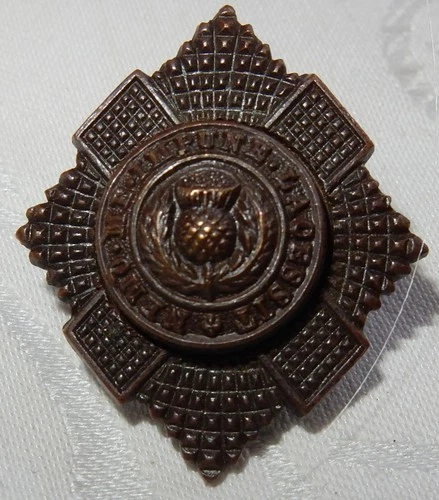 WW1 ERA THE ROYAL SCOTS REGIMENT BRITISH MILITARY OFFICERS BRONZE COLLAR BADGE