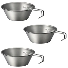 3PCS Set 310ml Stainless Steel Camping Sierra Cup Outdoor Nesting Bowl Mug