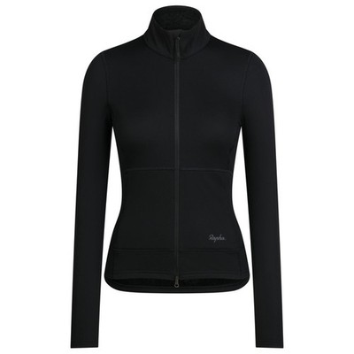 Rapha Damen Fleece Fahrradjacke schwarz Full Zip Pullover reflektierend