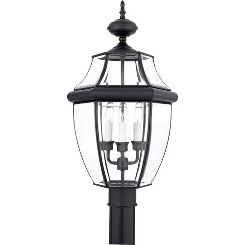 Newbury - 3 Light Large Post Lantern-Mystic Black Finish Outdoor Lantern Quoizel - Picture 5 of 7