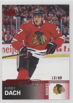 2019 Upper Deck Overtime Rookies Red Foil 13/99 Kirby Dach #101 Rookie RC 15ok