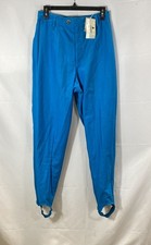 Vintage 90s Lizwear Women's Blue Stirrup Pants High Rise Cotton Stretch 12 NWT