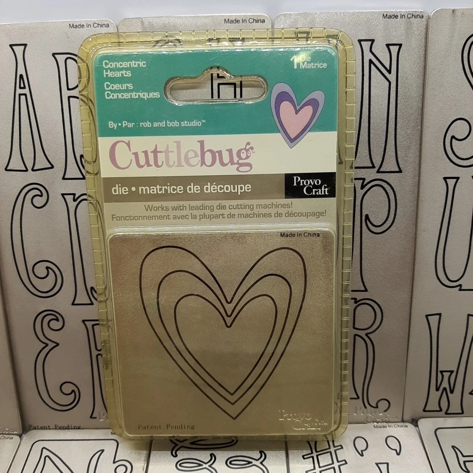 Provo Craft Cutting Die Lot Letters Numbers Hearts - Image 4 of 4