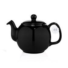 Large Porcelain Teapot 48 Ounce Tea Pot Infuser Loose Leaf Blooming Black