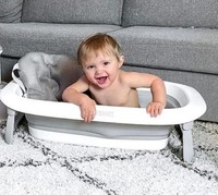 Twistshake Rutschfestes Baby-Badekissen Faltbares Hellgrau Neut