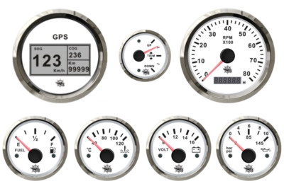 Instrumentensatz weiß chrome digital GPS Mercruiser Volvo Penta Alpha One Bravo 