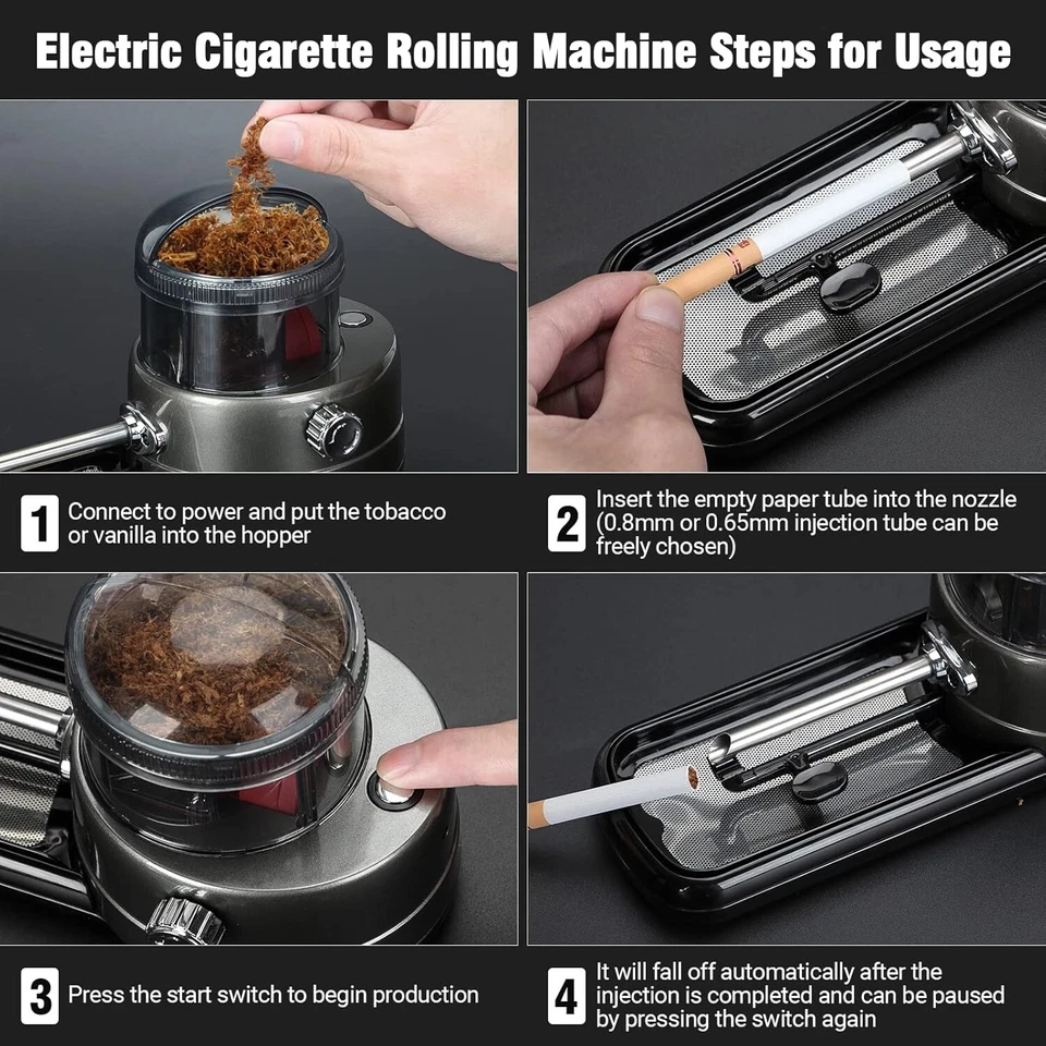 Electric Cigarette Rolling Machine, Portable Tobacco Injector Machine can Grind - Image 3 of 4