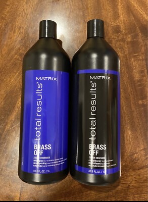Matrix Total Results Brass Off Shampoo & Conditioner Liter 33.8 Duo Set