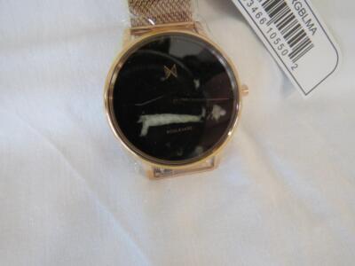 MVMT Boulevard Black Marble Rose Gold Mesh Strap Watch - Black Dial MVMT Watch With 38mm BLACK MarbleLook Face With RoseGold  main image 2