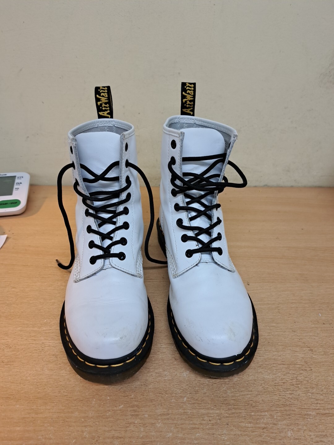 mens dr martens Combat boots size 7 White eBay