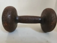 Vintage single 10 lb BFCO Cast Iron Dumbell Bun Head weights