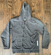 American Giant Full Zip Hoodie Sweatshirt Faded Heavyweight Made in USA Sz Large