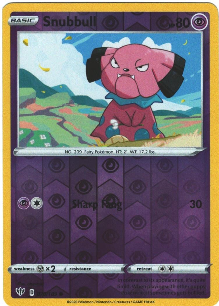 Snubbull 70/189 Darkness Ablaze Reverse Holo Common Pokemon Card TCG 070 Pokémon
