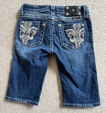 Miss Me Girls size 14 Denim Jeans Shorts AUTHENTIC EXCELLENT preowned