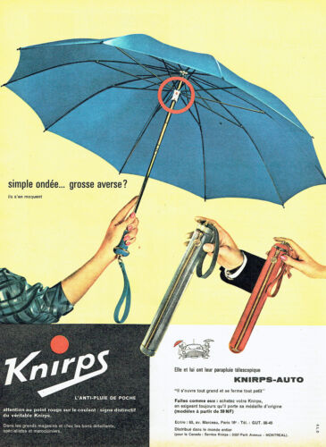 Publicité Advertising 058  1961   Knirps auto   anti-pluie de poche - Photo 1 sur 1