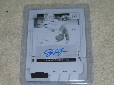 2021 Panini Contenders Draft Picks Cary Angeline Black Printing Plate Auto 1/1