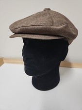 Janie  Jack Brown Newsboy Cap Hat Size 6-8 Seersucker C5
