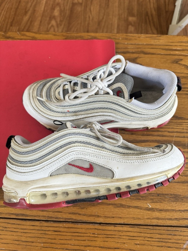 Nike Air Max 97 White Bullet Varsity Red Mens Size 8 DM0027-100 2022