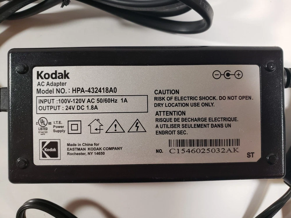 Kodak EasyShare Photo Printer HPA-432418A0 AC Adapter 24V Power Supply Cable OEM