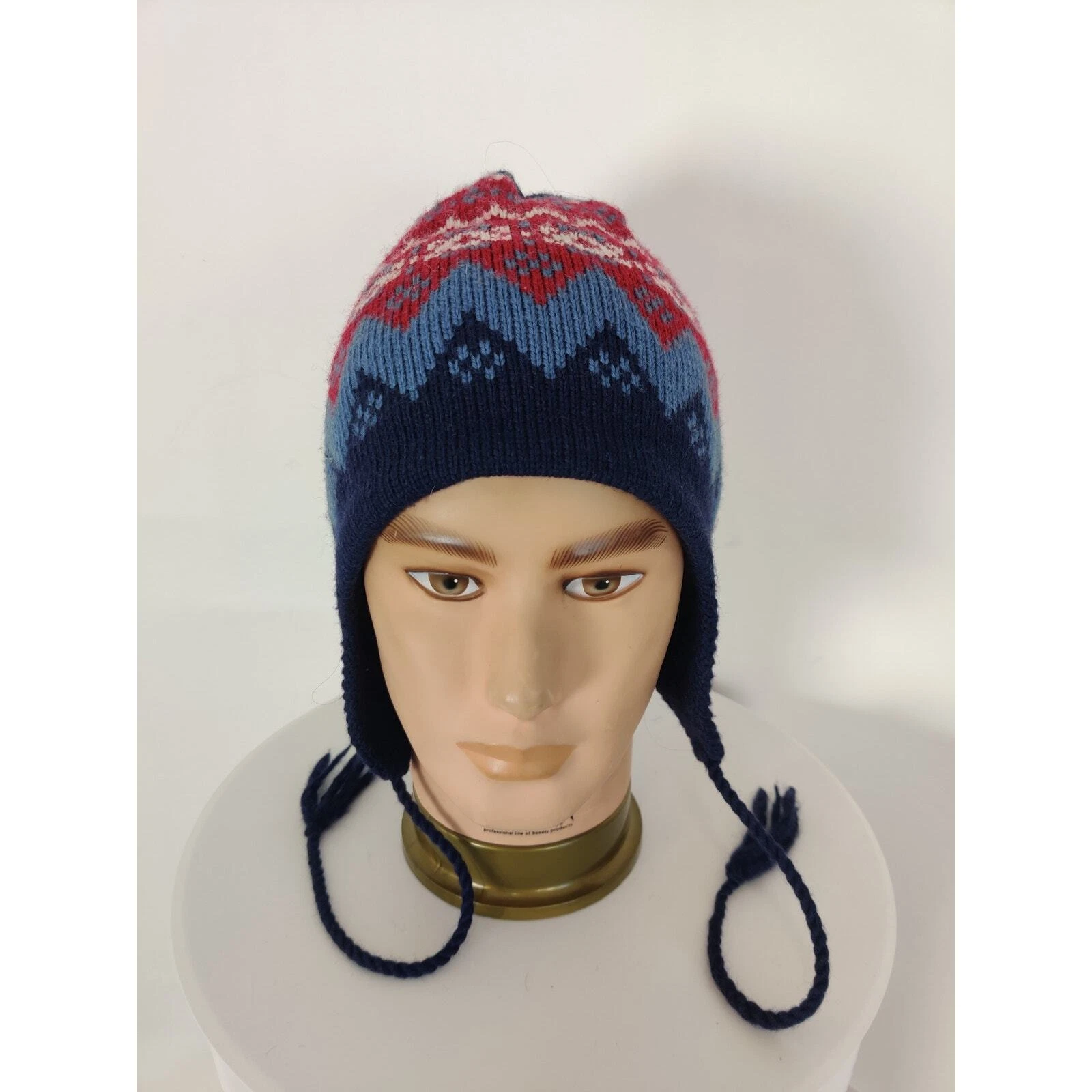 HANDMADE Hi-line knits unisex beanie winter 100% wool OS USA made