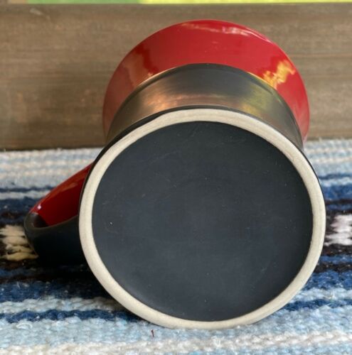 ✅Top Half Red Gloss, Bottom Half Black Matte COFFEE Mug Cup Stoneware Starbucks? - Picture 3 of 9