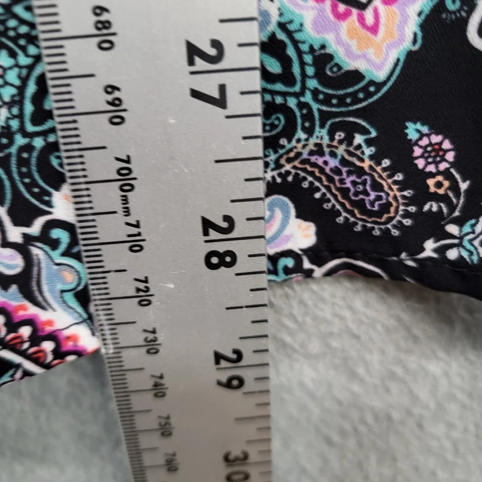 Top de sombra de ojos para mujer 2X púrpura cachemira negro cuello dividido manga acampanada Foto 3 de 4